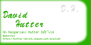 david hutter business card
